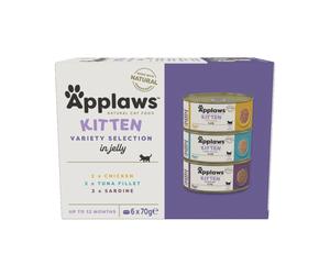 APPLAWS Cat Multipack mezcla de sabores en gelatina para gatitos 6x70g LATEA