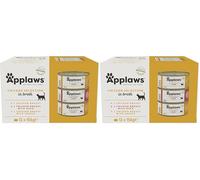 Applaws Comida Húmeda Natural 100% Pollo Multipack en Caldo para Gatos - Pack Contiene 12 latas de 156g (Paquete de 2)