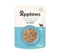 Applaws Comida Húmeda para Gatos 100% Natural con Filete de Atún y Besugo en Caldo para Gatos Adultos - 12 Sachets de 70g