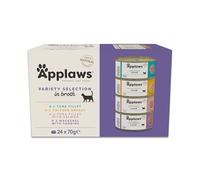 Applaws Comida Húmeda para Gatos 100% Natural - Surtido de Pollo y Atún en Caldo, en Latas de 70g