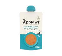 Applaws Comida Húmeda para Gatos 100% Natural - Topping de Caldo de Pescado con Atún, en Bolsas con Boquilla de 85g