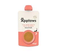 Applaws Comida Húmeda para Gatos 100% Natural - Topping de Caldo de Pescado con Salmón, en Bolsas con Boquilla de 85g