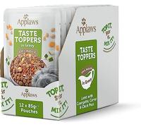 Applaws Comida Húmeda para Perros Natural, Cordero sin Granos con Verduras en Salsa, Paquete de 12 Bolsitas de 85g