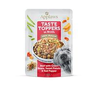 Applaws Comida Húmeda para Perros Natural, Res sin Granos con Verduras en Salsa, Paquete de 12 Bolsitas de 85g