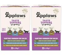 Applaws Comida Húmeda para Perros Natural, Surtido Mixto sin Granos en Salsa, Paquete de 12 Bolsitas de 85g