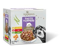 Applaws Complemento de Comida Húmeda para Perros Natural, Surtido de Carne sin Granos con Verduras en Gelatina, Paquete de 8 Latas de 156g