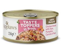 Applaws Lata Topper Perros Pollo, Jamón y Verduras en Caldo 12 unidades x 156 gr
