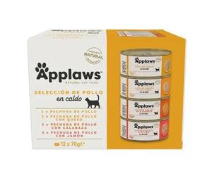 Applaws Lata de Pollo en Caldo para Gato Multipack (Gatos , Comida , Comida húmeda) - 12x70 gr