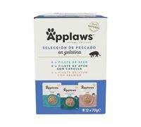 Applaws Natural Comida Húmeda para Gatos, Selección de Pescado en Jalea 70 g (12 x 70 g Bolsitas)