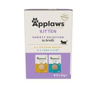 Applaws Natural Kitten Wet Cat Pouches, Variety Selection in Broth 12x50g