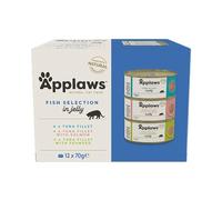 Applaws Natural Wet Cat Food Fish Selection in Jelly (Pack of 12 x 70g Tins)