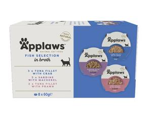 Applaws Tarrinas Gatos Adultos Multipack Selección de Pescado en Caldo 8 x 60 gr
