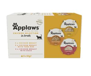 Applaws Tarrinas Gatos Adultos Multipack Selección de Pollo en Caldo 8 x 60 gr