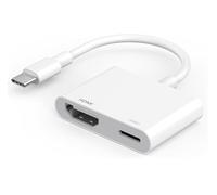 Apple - Adaptador USB-C a HDMI 4K a 240Hz para iPhone 15 16 MacBook Pro Air iPad Pro, Certificado MFi Tipo C, Cable AV Digital HDMI 2.1 Compatible con Samsung Galaxy S25, Nintendo Switch, Pixelbook