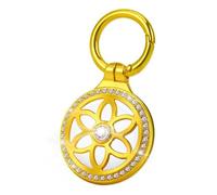 Apple Airtag Llavero - Funda ONEONTA AirTag con llavero - Funda brillante para Apple Airtag colgante, cuerpo entero resistente a los arañazos, dorado