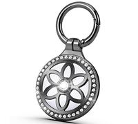 Apple Airtag Llavero - Funda ONEONTA AirTag con llavero - Funda brillante para Apple Airtag colgante, cuerpo entero resistente a los arañazos, Negro , S