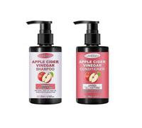 Apple Cider Vinegar Shampoo and Conditioner Set, Sulfate Free Anti Dandruff Shampoo & Conditioner for Dry, Oily and Damaged Hair, Biotin, Castor Oil