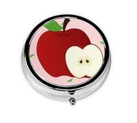 Apple Joy Design - Organizador de pastillas personalizado único - Pastillero de viaje para 7 días AM PM con diseño de impresión completa - Mini organizador de medicamentos chapado en hierro