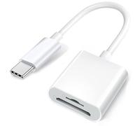 Apple - Lector de tarjetas USB C a SD para iPhone 15/15 Plus/15 Pro/15 Pro Max, MacBook Pro M1 Air, iPad Pro/Air, iMac, Surface, Galaxy S24 (blanco-2)