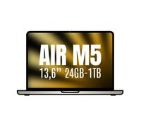 Apple MacBook Air de 13,6 Pulgadas con Chip M5: Pantalla Liquid Retina, CPU de 10 núcleos, GPU de 10 núcleos, 24 GB de Memoria unificada, 1 TB de SSD, Wi-Fi 7,Teclado español; Blanco Estrella
