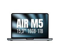 Apple MacBook Air de 15,3 Pulgadas con Chip M5: Pantalla Liquid Retina, CPU de 10 núcleos, GPU de 10 núcleos, 16 GB de Memoria unificada, 1 TB de SSD, Wi-Fi 7,Teclado español; Azul Cielo