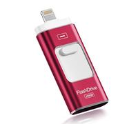 Apple - Memoria USB de 256 GB con certificación MFi para iPhone, unidad flash USB para fotos y videos, unidad de salto de alta velocidad compatible con iPhone/iPad/Android/PC (rojo)