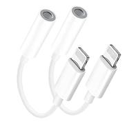 【Apple MFi Certificado】 2 Pack Adaptador Auriculares iPhone 3.5 mm Lightning to Auriculares Jack Cable Audio Compatible con iPhone 13/12/11/11 Pro/XR/X/XS/8/8Plus/7/7Plus