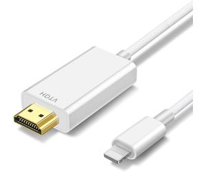 [Apple MFi Certificado] Adaptador Lightning a HDMI 3 m Cable 1080P HD Sync Screen Mirroring para iPhone/iPad a TV/Monitor/Proyector, Plug & Play, no requiere electricidad, compatible con iOS