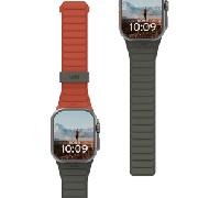 URBAN ARMOR GEAR Pathfinder Strap para Apple Watch 49mm / 46mm / 45mm / 44mm / 42mm (Ultra 2 / Ultra, Watch SE, Series 10/9/8/7/6/5/4/3/2/1, Muñequera magnética eslabones silicona) Oliva/Oxido