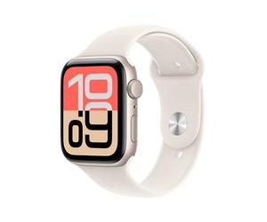 Apple Watch SE 3 GPS con Caja de Aluminio en Blanco Estrella de 44 mm y Correa Deportiva Blanco Estrella-Talla S/M.Monitores de entreno y sueño,Monitor de frecuencia Cardiaca, Pantalla Siempre Activa