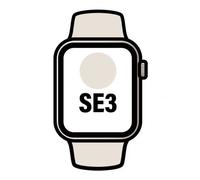 Apple Watch SE GPS 44 mm Caja Aluminio Blanco Estrella Correa Deportiva M/L - Chip S10, pantalla siempre activa, sensor temperatura, autonomía 18h