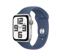 Apple Watch SE GPS + Cellular 44 mm Boîtier en Aluminium Argent avec Bracelet Sport Denim S M version 2024