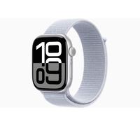 Apple Watch Series 10 GPS Smartwatch con Caja de Aluminio Plata de 46 mm y Correa Loop Deportiva Azul Nube - Talla única. Monitor de entreno, App ECG y Neutro en Carbono