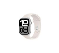 Apple Watch Series 10 (2024) GPS 46 mm - Aluminio Plata - Correa deportiva Blanco estrella - Reacondicionado -
