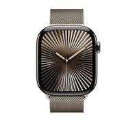 Apple Watch Series 10 GPS + Cellular Smartwatch con caja de titanio Natural de 46 mm y Pulsera Milanese Loop Natural - Talla M/L. Monitor de entreno, pantalla Retina siempre activa y neutro en carbono