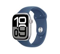 Apple Watch Series 10 GPS 46mm Aluminio Plateado con Correa Deportiva Azul Denim M/L