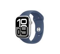 Apple Watch Series 10 GPS 46mm Caja Aluminio Plata con Correa Deportiva Azul Denim S/M