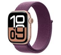 Apple Watch Series 10 GPS + Cellular 42mm Caja de Aluminio Oro Rosa con Correa Deportiva Ciruela, Pantalla OLED, 64 GB, WiFi, 4G LTE, Resistente al Agua 50 m
