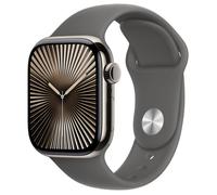 Apple Watch Series 10 GPS + Cellular 42mm Caja de Titanio Natural con Correa Deportiva Gris Piedra - M/L, 64 GB, watchOS 11