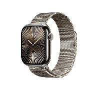 apple watch series 10 gps + cellular 42mm natural titanium case with natural milanese loop