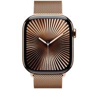 Apple Watch Series 10 GPS + Cellular 46 mm Titanio dorado con pulsera Milanese Loop dorada S/M