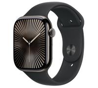 Apple Watch Series 10 GPS + Cellular 46mm Boîtier en Titane Ardoise avec Bracelet Sport Noir M L