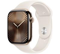 Apple Watch Series 10 GPS + Cellular 46mm Caja Titanio Oro con Correa Deportiva Blanco Estrella S/M