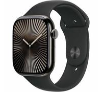 Apple Watch Series 10 GPS + Cellular 46mm Slate Titanium Case with Black Sport Band - M/L
