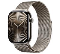 Apple Watch Series 10 GPS + Cellular 46mm Titanio Natural con Correa Milanese Natural M/L, 64 GB, OLED, watchOS 11, Resistente al Agua
