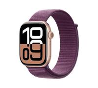 Apple Watch Series 10 GPS + Cellular Smartwatch con Caja de Aluminio Oro Rosa de 46 mm y Correa Loop Deportiva Ciruela - Talla única. Monitor de entreno, App ECG y Neutro en Carbono