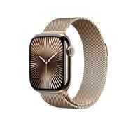 Apple Watch Series 10 GPS + Cellular Smartwatch con Caja de Titanio Oro de 42 mm y Pulsera Milanese Loop Oro - Talla única. Monitor de entreno, Pantalla Retina Siempre Activa y Neutro en Carbono