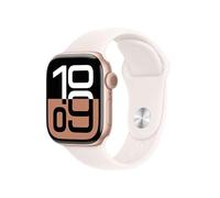 Apple Watch Series 10 GPS Smartwatch con Caja de Aluminio Oro Rosa de 42 mm y Correa Deportiva Rosa Rubor - Talla S/M. Monitor de entreno, App ECG, Pantalla Retina Siempre Activa (Reacondicionado)