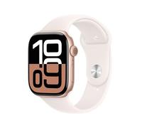 Apple Watch Series 10 GPS Smartwatch con Caja de Aluminio Oro Rosa de 46 mm y Correa Deportiva Rosa Rubor - Talla M/L. Monitor de entreno, App ECG, Pantalla Retina Siempre Activa