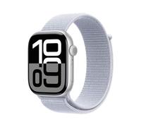 Apple Watch Series 10 GPS Smartwatch con Caja de Aluminio Plata de 46 mm y Correa Loop Deportiva Azul Nube - Talla única. Monitor de entreno, App ECG y Neutro en Carbono